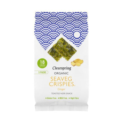 Clearspring Organic Seaveg Crispies Ginger Multipack (3x4g) (Pack of 8)