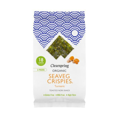 Clearspring Organic Seaveg Crispies Turmeric Multipack (3x4g) (Pack of 8)