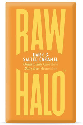 Raw Halo Dark + Salted Caramel Organic Raw Chocolate 22g (Pack of 20)