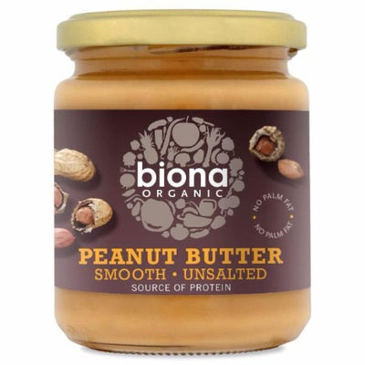 Biona Organic Peanut Butter - Smooth No Added Salt 250g