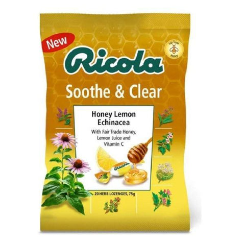 Ricola Soothe & Clear Honey Lemon Echinacea 75g (Pack of 12)