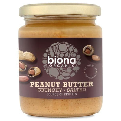 Biona Organic Peanut Butter - Crunchy Salted 250g