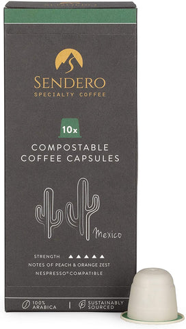 Sendero Specialty Coffee Compostable Coffee Capsules Mexico 10caps