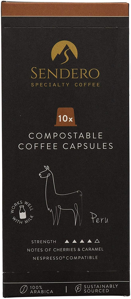 Sendero Specialty Coffee Compostable Coffee Capsules Peru 10caps