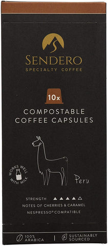 Sendero Specialty Coffee Compostable Coffee Capsules Peru 10caps