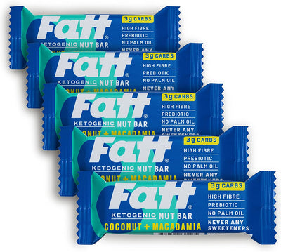 Fattbar Coconut & Macadamia Bar 30g (Pack of 5)