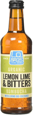 Lo Bros Organic Kombucha Lemon Lime Bitters 330ml (Pack of 12)