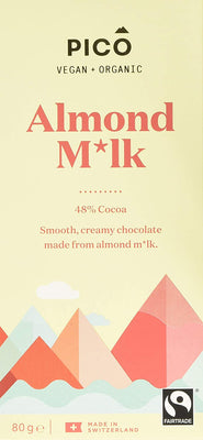 Pico Organic Almond M*lk Chocolate 80g (Pack of 10)