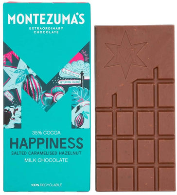 Montezuma'S Chocolate Happiness - Milk Chocolate With Salted Caramelised Hazelnuts 90g