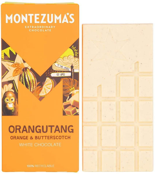 Montezuma'S Chocolate Orangutang - White Chocolate With Orange & Butterscotch 90g