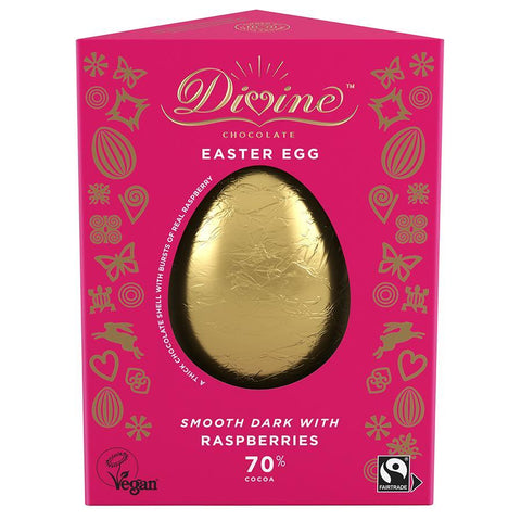 Divine Chocolate Fair Trade Dark Raspberry Egg 90g