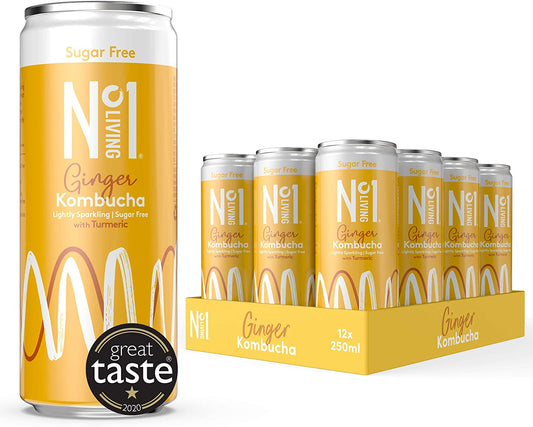 No.1 Living Organic Ginger & Turmeric Kombucha 275ml (Pack of 12)