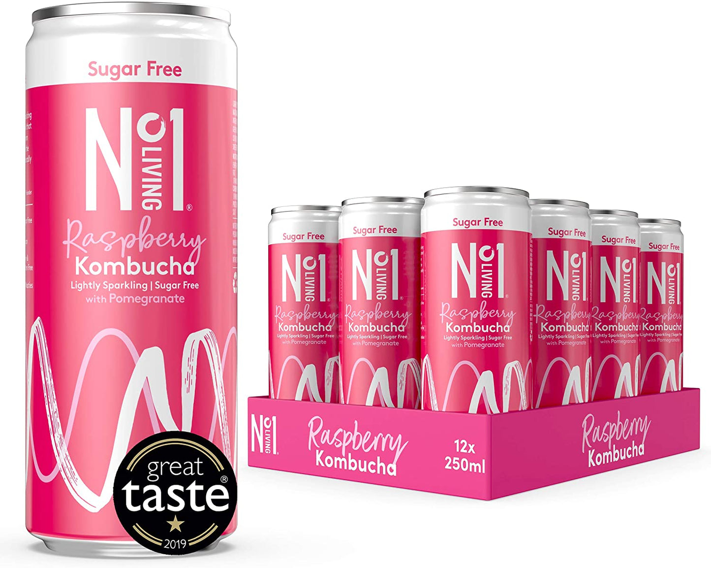 No.1 Living Organic Raspberry & Pomegranate Kombucha 275ml (Pack of 12)