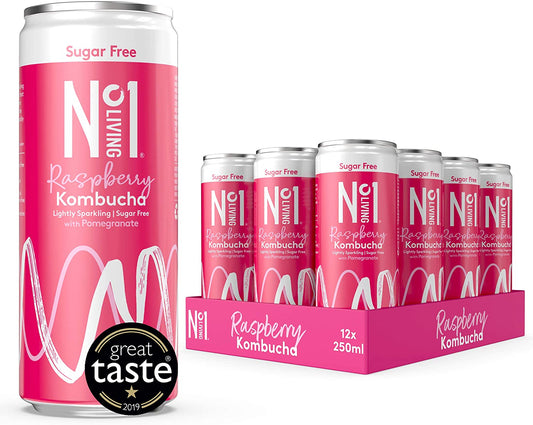 No.1 Living Organic Raspberry & Pomegranate Kombucha 275ml (Pack of 12)