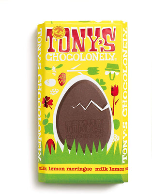 Tony'S Chocolonely Easter FT Bar Milk 32% Meringue Lemon 180g (Pack of 15)