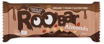 RooB Organic Chocolate Covered Almond Bar 30g (Pack of 16)