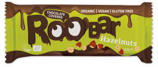 RooB Organic Chocolate Covered Hazelnut Bat 30g (Pack of 16)