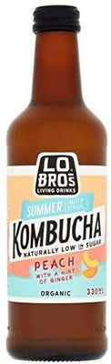 Lo Bros Summer Special Peach & Ginger Kombucha 330ml (Pack of 12)