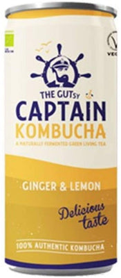 The Gutsy Captain Kombucha Ginger & Lemon 250ml (Pack of 12)