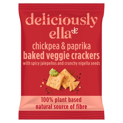 Deliciously Ella Chickpea & Paprika Veggie Crackers 100g (Pack of 6)