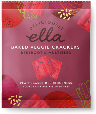 Deliciously Ella Beetroot & Multiseed Veggie Crackers 100g (Pack of 6)