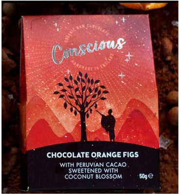 Conscious Chocolate Chocolate Orange Figs 50g (Pack of 8)