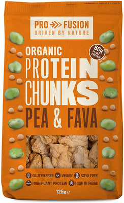 Profusion Organic Protein Chunks Pea & Fava - Vegan 125g (Pack of 12)