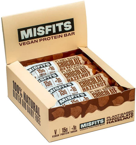 Misfits Health Plant Based Chocolate Hazelnut Protein Bar 45g (Pack of 12)