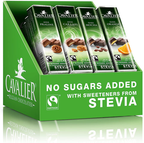 Cavalier Stevia Chocolate Bars Assorted Classic 40g (Pack of 32)