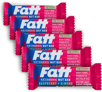 Fattbar Raspberry & Almond Bar 30g (Pack of 5)