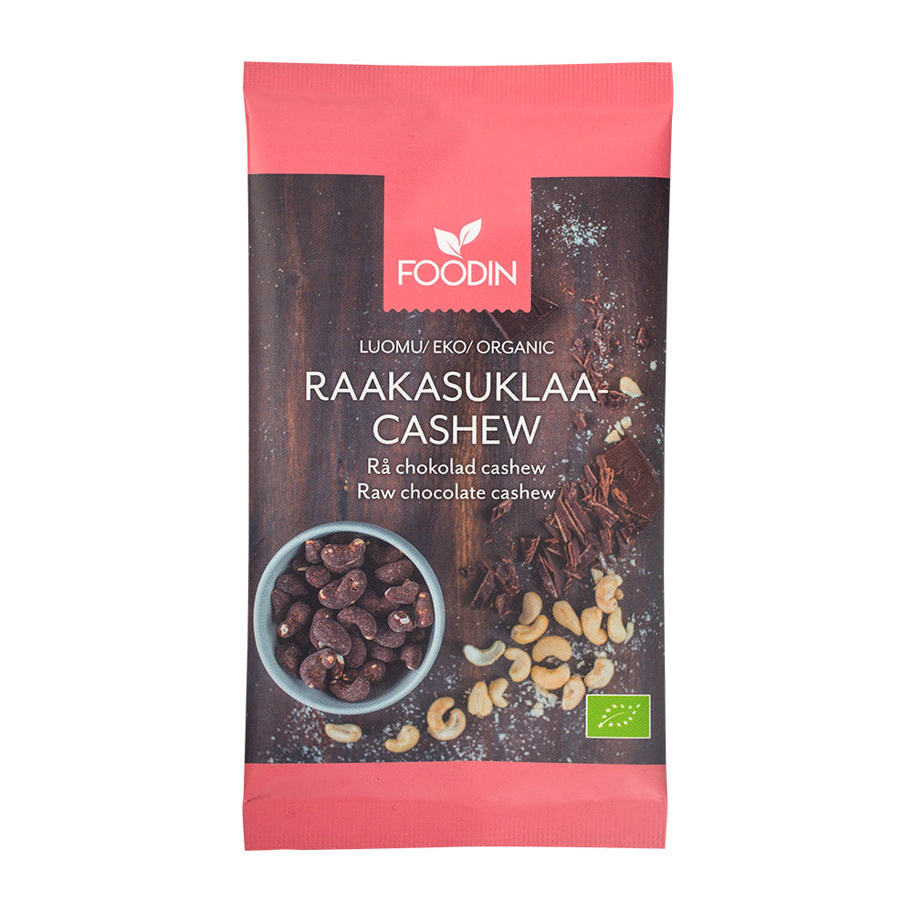 Foodin Organic Raw Chocolate Cashew 60g (Pack of 8)