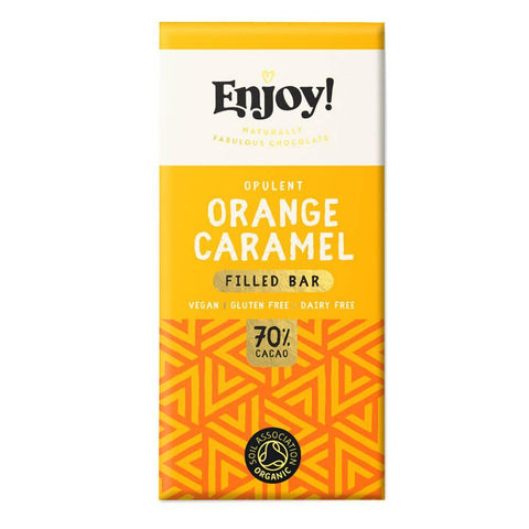 Enjoy! Orange Caramel Filled Chocolate Bar 70g (Pack of 12)