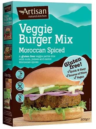 Artisan Nature'S Kitchen Moroccan Spiced Veggie GF Burger Mix 200g (Pack of 6)