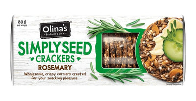 Olina'S Bakehouse Simply Seed Crackers - Rosemary 80g (Pack of 12)