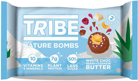Tribe White Choc Berry + Cashew Butter Nature Bomb 40g (Pack of 12)