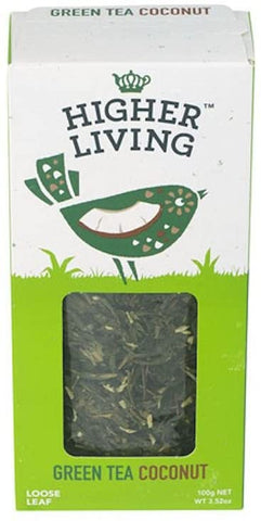 Higher Living Organic Organic Green Tea Coconut Loose Tea 100g