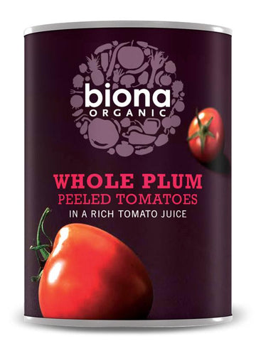 Biona Organic Whole Plum Peeled Tomatoes 800g (Pack of 6)