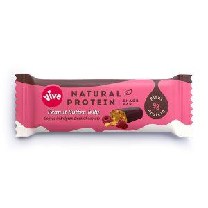 Vive Natural Protein Bite Snack Bar Peanut Butter Jelly 49g (Pack of 12)