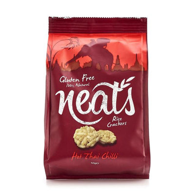 Neat'S Hand Crafted Rice Crackers - Hot Thai Chilli 20g (Pack of 10)