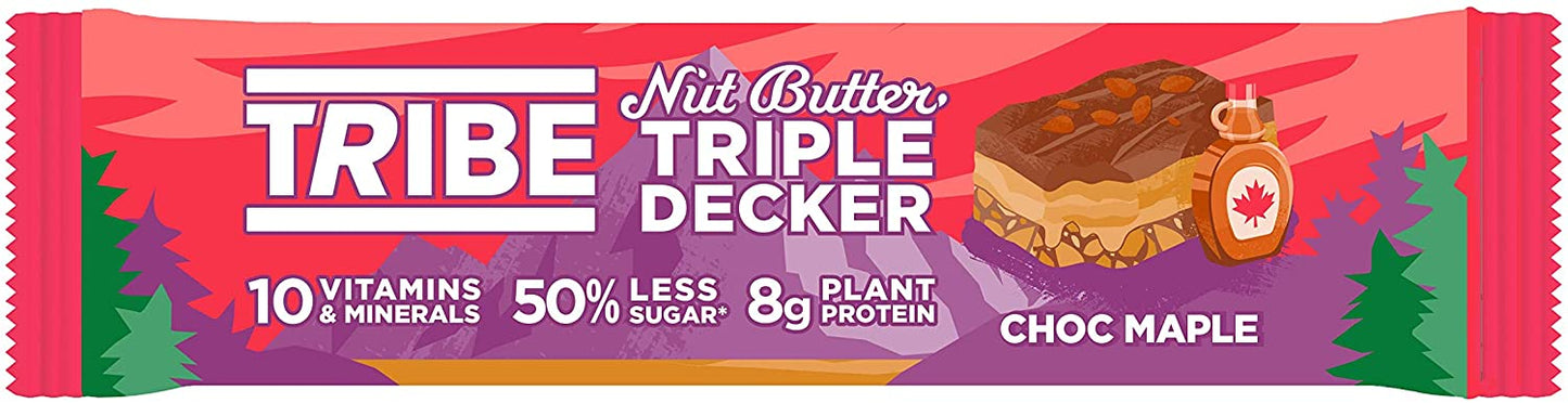 Tribe Choc Maple Triple Decker 40g (Pack of 12)