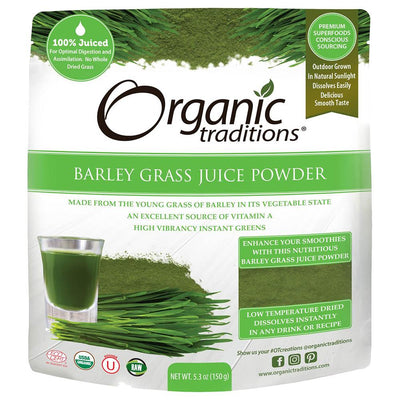 Organic Traditions Organic Barley Grass Juice Powder 150g (Pack of 6)