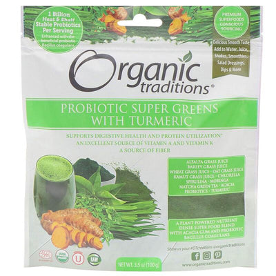 Organic Traditions Organic Super Greens With Turmeric 100g (Pack of 6)