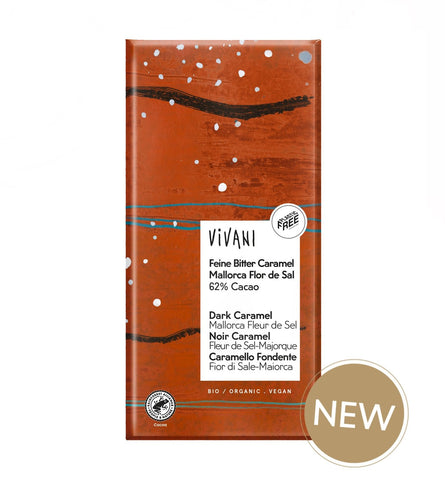 Vivani Organic Fine Dark Caramel Mallorca Fleur de Sel 80g (Pack of 10)