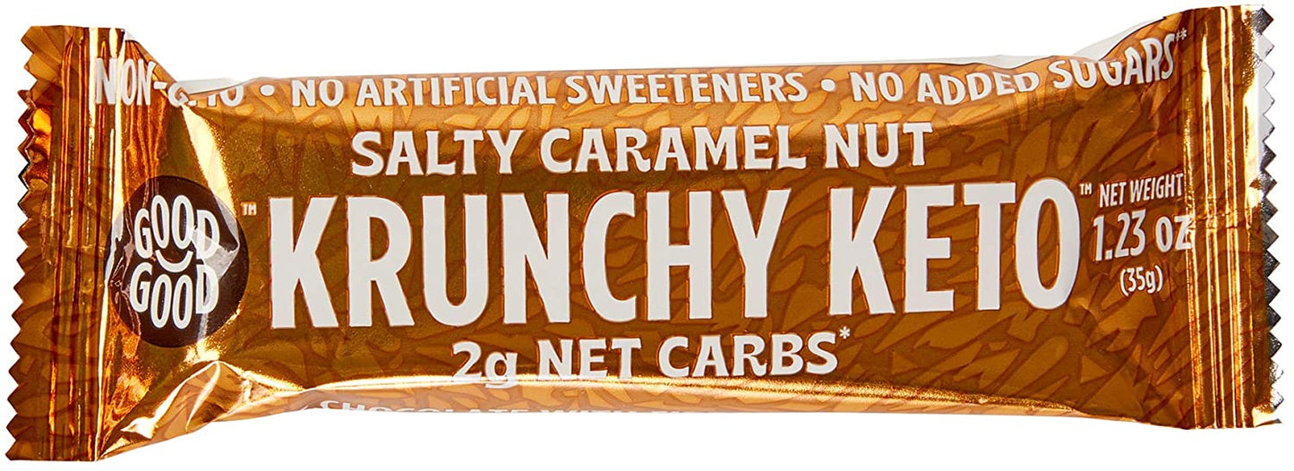Good Good Stevia Salty Caramel Nut keto bars 35g (Pack of 15)