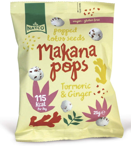 Makana Pops Turmeric & Gnger Flavoured Makana Pops 25g (Pack of 12)