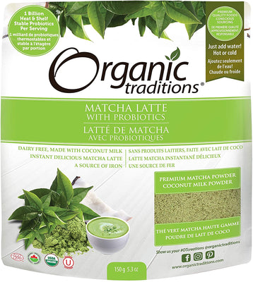 Organic Traditions Organic Matcha Latte With Probiotics 150g
