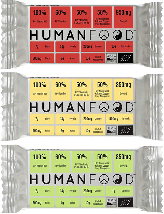 Human Food Organic Wholefood Bar Gogi Berries 76g (Pack of 10)