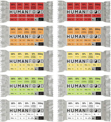 Human Food Organic Wholefood Bar Turmeric 76g (Pack of 10)