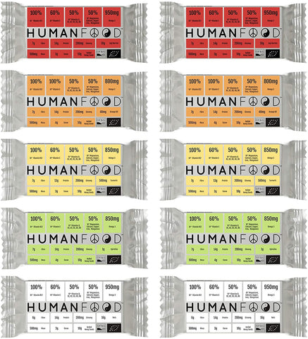 Human Food Organic Wholefood Bar Spirulina 76g (Pack of 10)