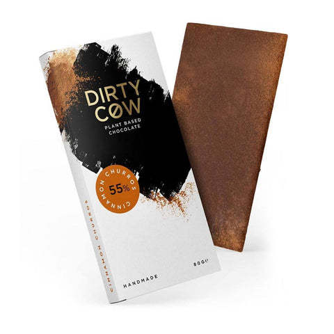 Dirty Cow Chocolate Cinnamon Churros 80g (Pack of 12)